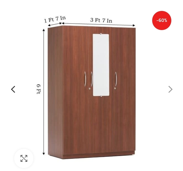 Manhattan Basic’s Classic Walnut Three door Wardrobe with Mirror & drawer